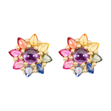 Rainbow Daisy Stud Earrings - Made to Order